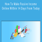 How To Make Passive Income Online Within 14 Days From Today